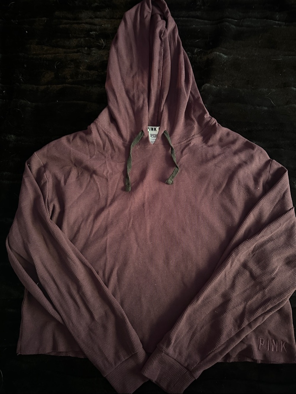 PINK Victoria's Secret Waffle-Knit Hoodie in Mauve